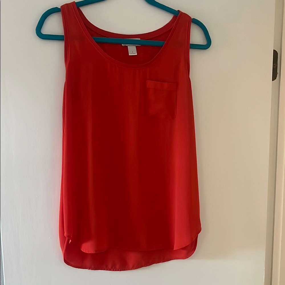 LOFT Red Tank Top with Wide Straps